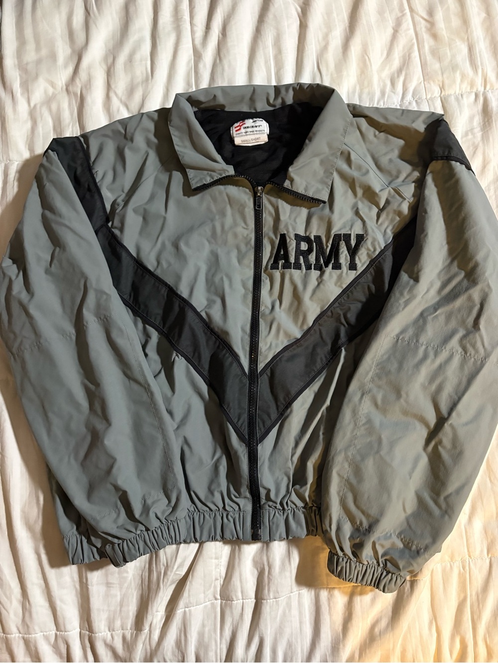 Boys size S- ARMY Gray & Black Windbreaker Jacket